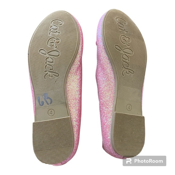 Cat & Jack Pink Sparkle Girls Ballet Flats size 4 - Picture 9 of 10